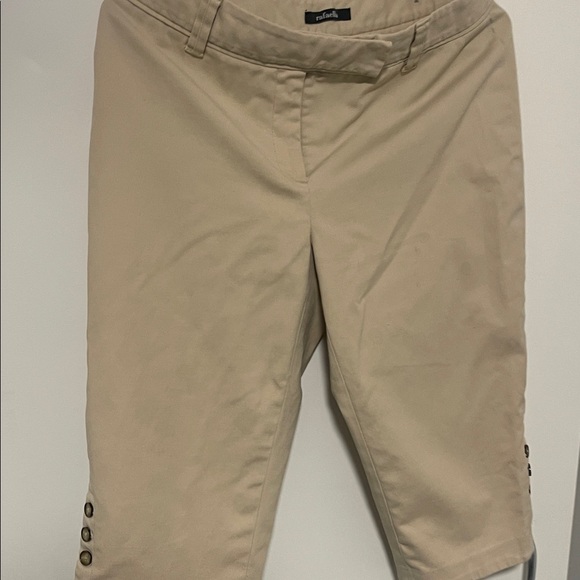 Rafaella Tan Cropped Pants with Button Detail size 6 - Picture 5 of 5